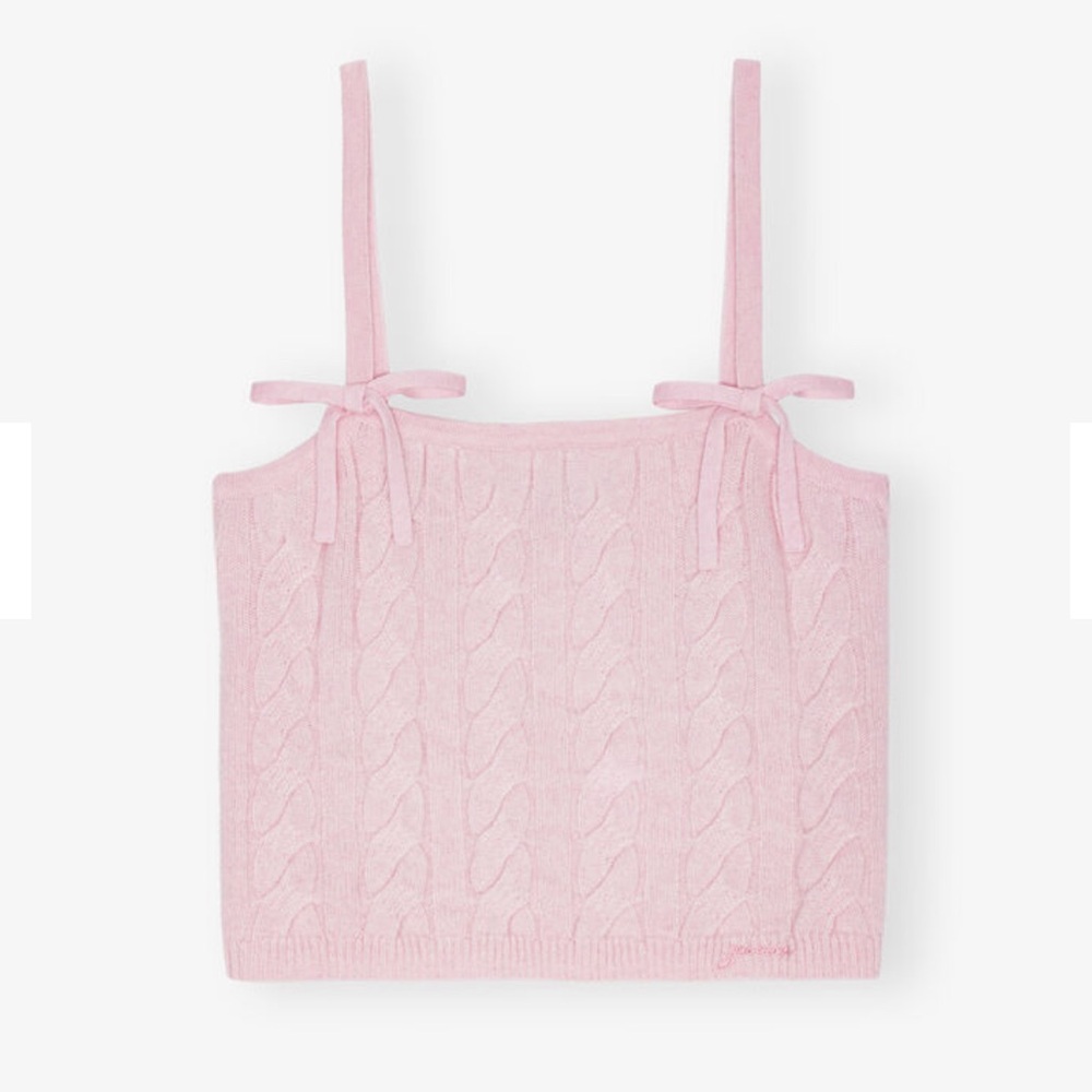 NWT - Ganni Cashmere Mix Strap Top in Mauve Chalk